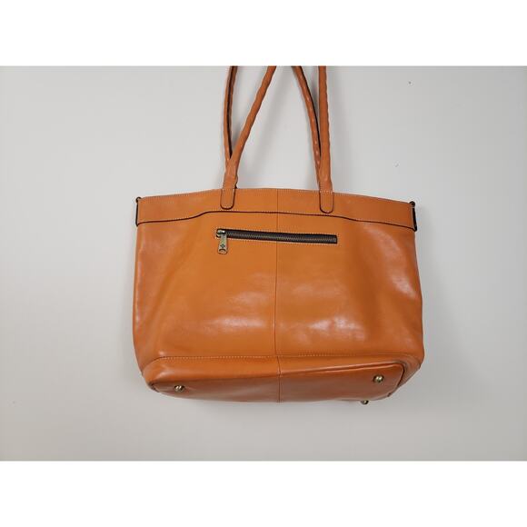 Patricia Nash Mallory Convertible Leather Tote Shoulder bag Sun Yellow Office - Picture 5 of 16